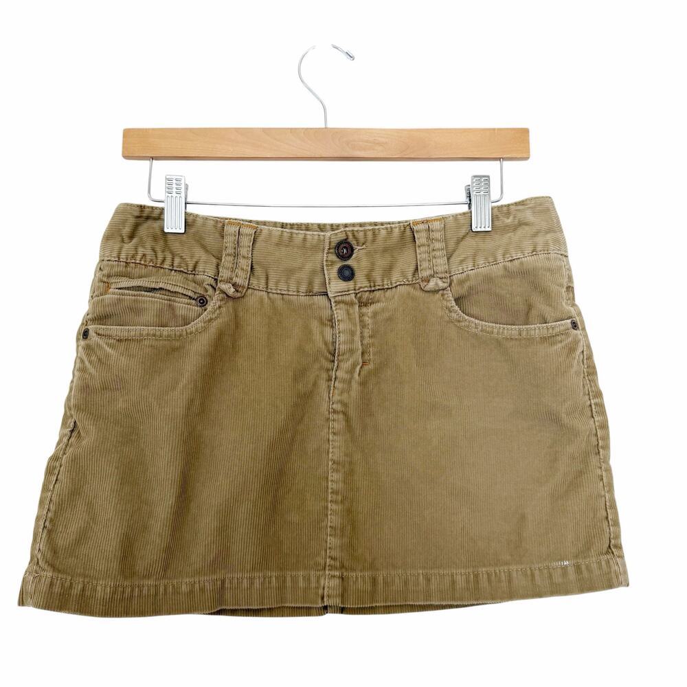American Eagle Y2K Tan Corduroy Mini Skirt Sz 4